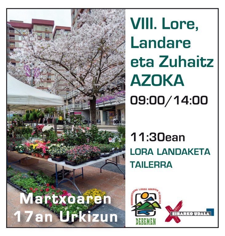 Mañana sábado, el parque de Urkizu acogerá la VIII edición de la Feria de Flores, Plantas y Árboles de Eibar