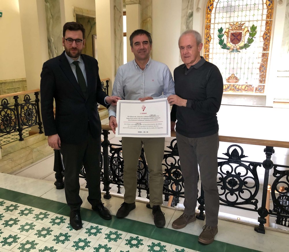 SD Eibar Fundazioa ha entregado 6.893,98 euros al Ayuntamiento de Eibar, ante la situación de emergencia de Arragueta