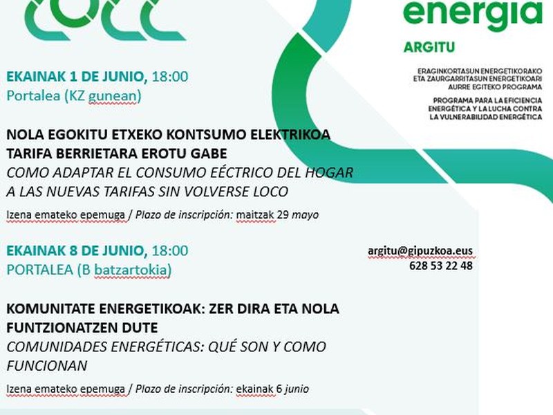 Talleres para aprender a adaptar el consumo energético a las nuevas tarifas eléctricas y conocer qué son y cómo funcionan las comunidades energéticas.