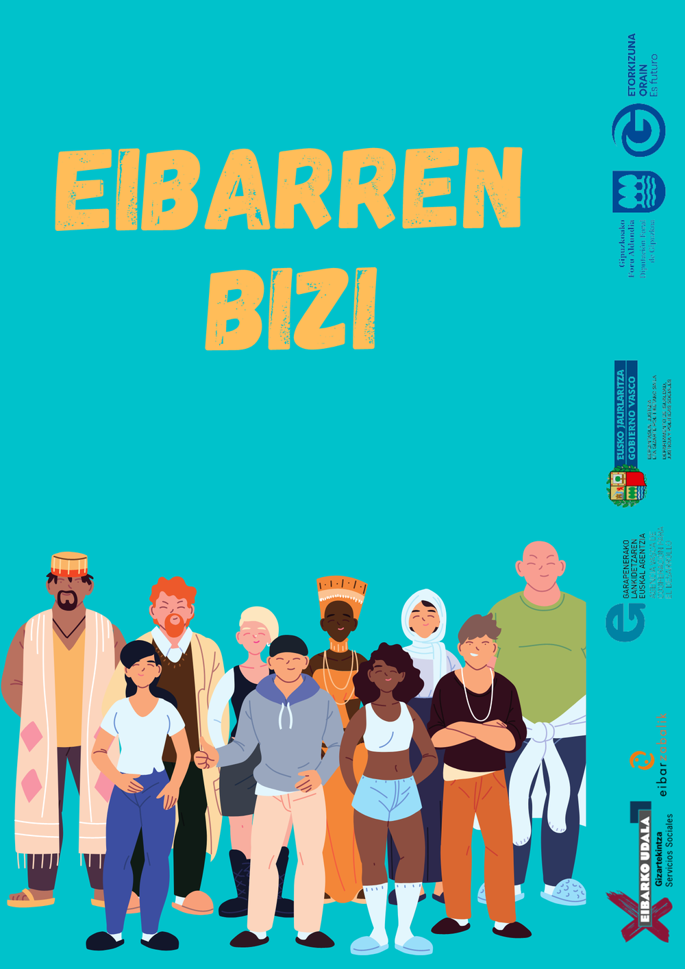 “Eibarren Bizi” atzerriko jatorria duten biztanle berrientzako harrera programa bueltan da Eibarren Bizi programaren posterra