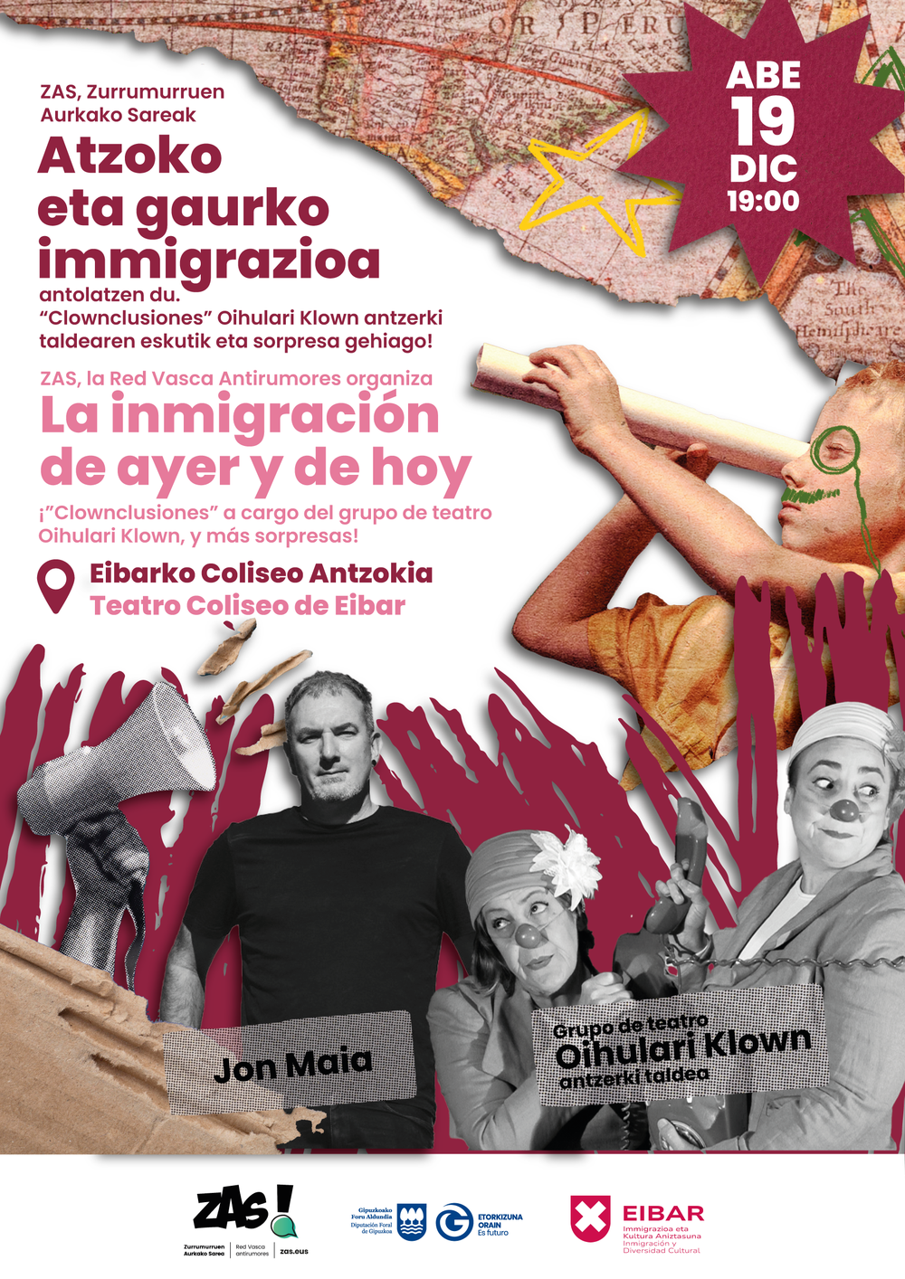 Atzoko eta gaurko immigrazioa ekimena Coliseo Antzokian abenduaren 19an