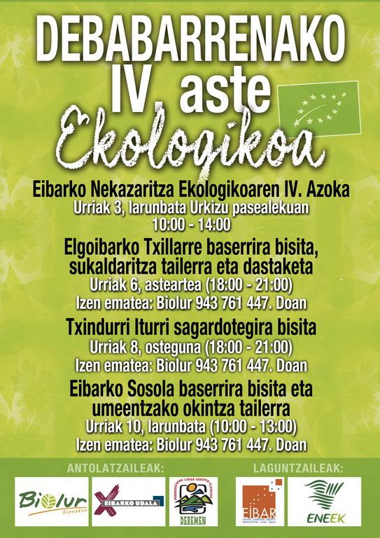 Debabarreneko IV. Aste Ekologikoa urriaren 3tik 10era bitartean ospatuko da