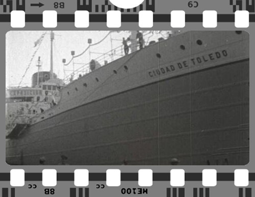 Ciudad de Toledo itsasontziaren fotograma Veracruzeko portuan (Mexiko).