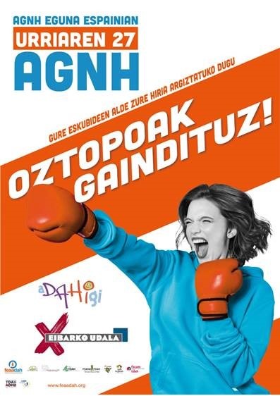 Eibarrek bat egin du Hiperaktibitateagatiko Arreta Gabeziagatiko Nahastearen Nazioarteko Egunarekin (AGNH), eta hiriko zenbait eremu laranjaz argiztatu ditu Eibarrek bat egin du Hiperaktibitateagatiko Arreta Gabeziagatiko Nahastearen Nazioarteko Egunarekin (TDAH), eta hiriko zenbait eremu laranjaz argiztatu ditu.