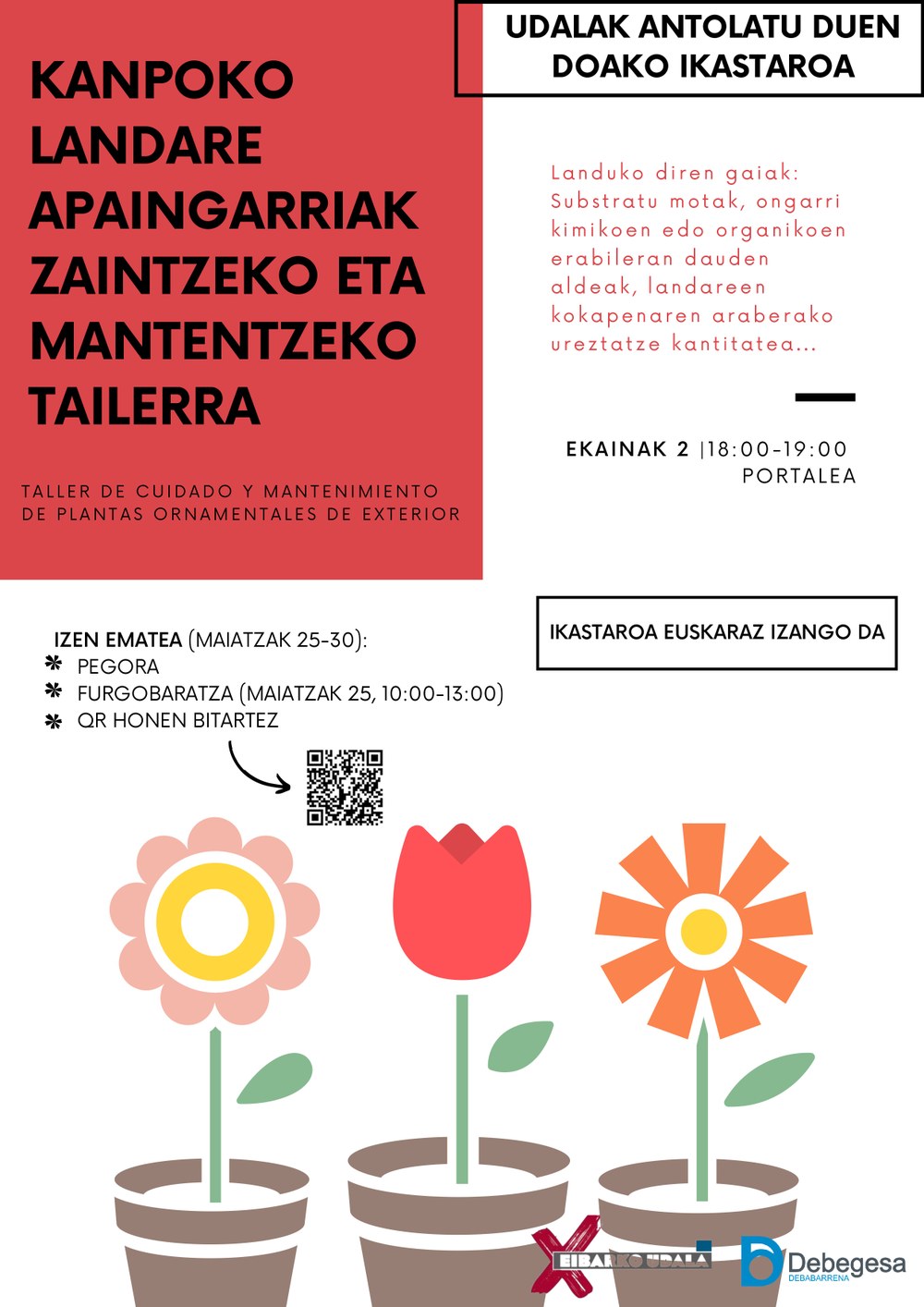 Kanpoko landare apaingarriak zaintzeko eta mantentzeko tailerrean onartutako pertsonen zerrenda zerrenda