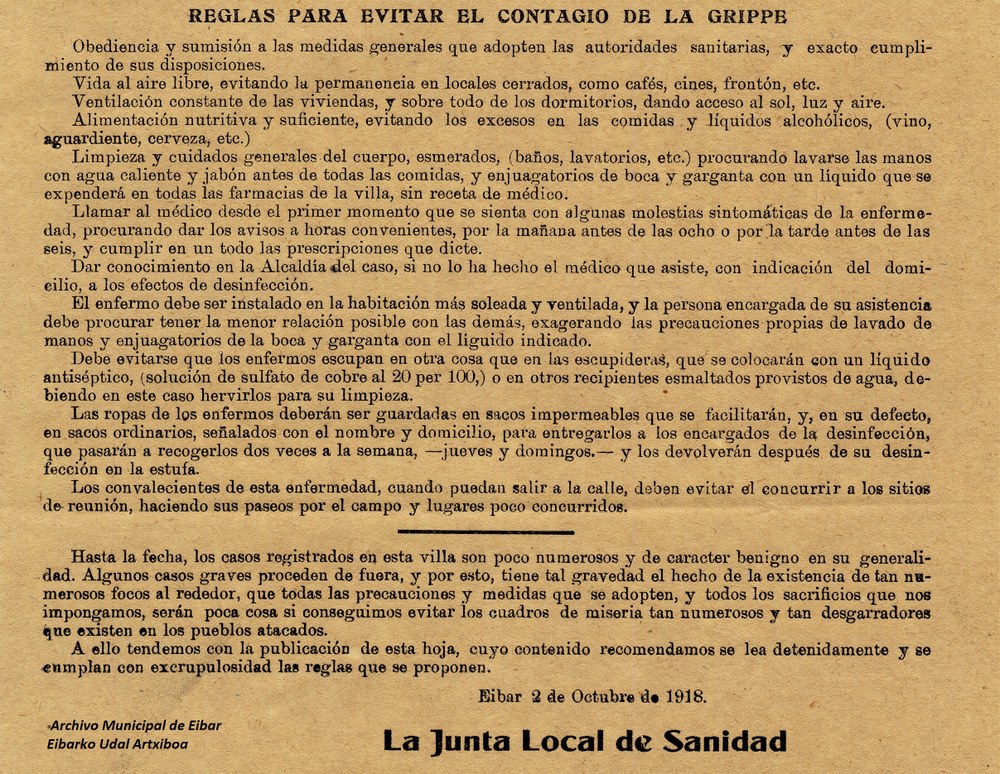 1918ko Espainako gripea eibarren