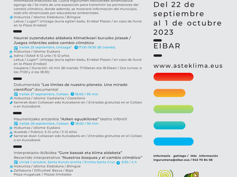 Asteklima 2023. Euskadiko Klima eta Energiaren Astea Asteklimaren kartela