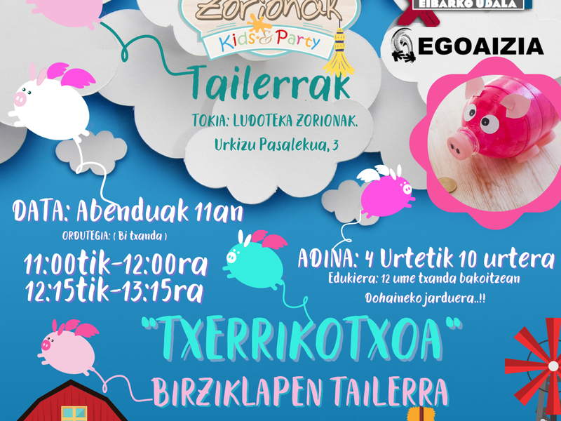 "Berrerabili eta berrasmatu" tailerrak: Txerritxo birziklatuak, sortu zure jostailuak! irudia
