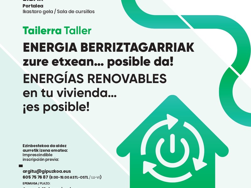 Etxebizitzetan energia berriztagarriak ezartzeko saio praktikoa irudia