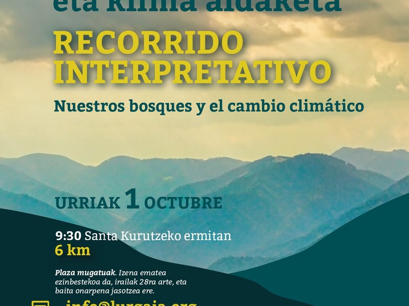 Interpretazio-ibilbidea "Gure basoak eta aldaketa klimatikoa" kartela