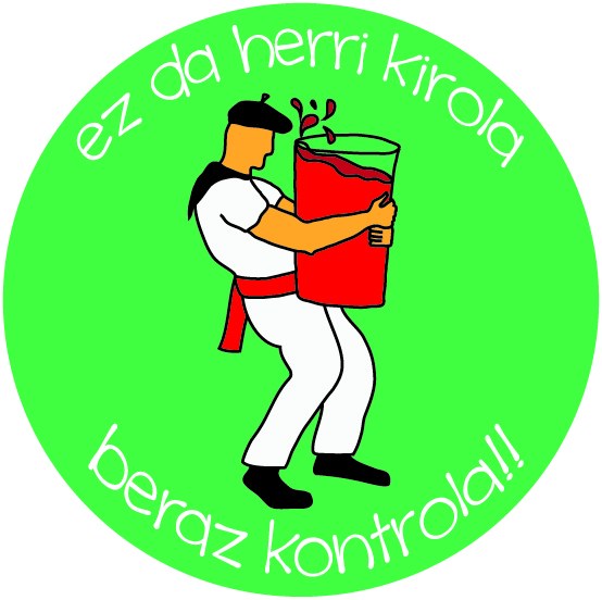 2013ko Alkohol gehiegi ez edateko umore kutsua daukan pegatina aukeratua izan da
