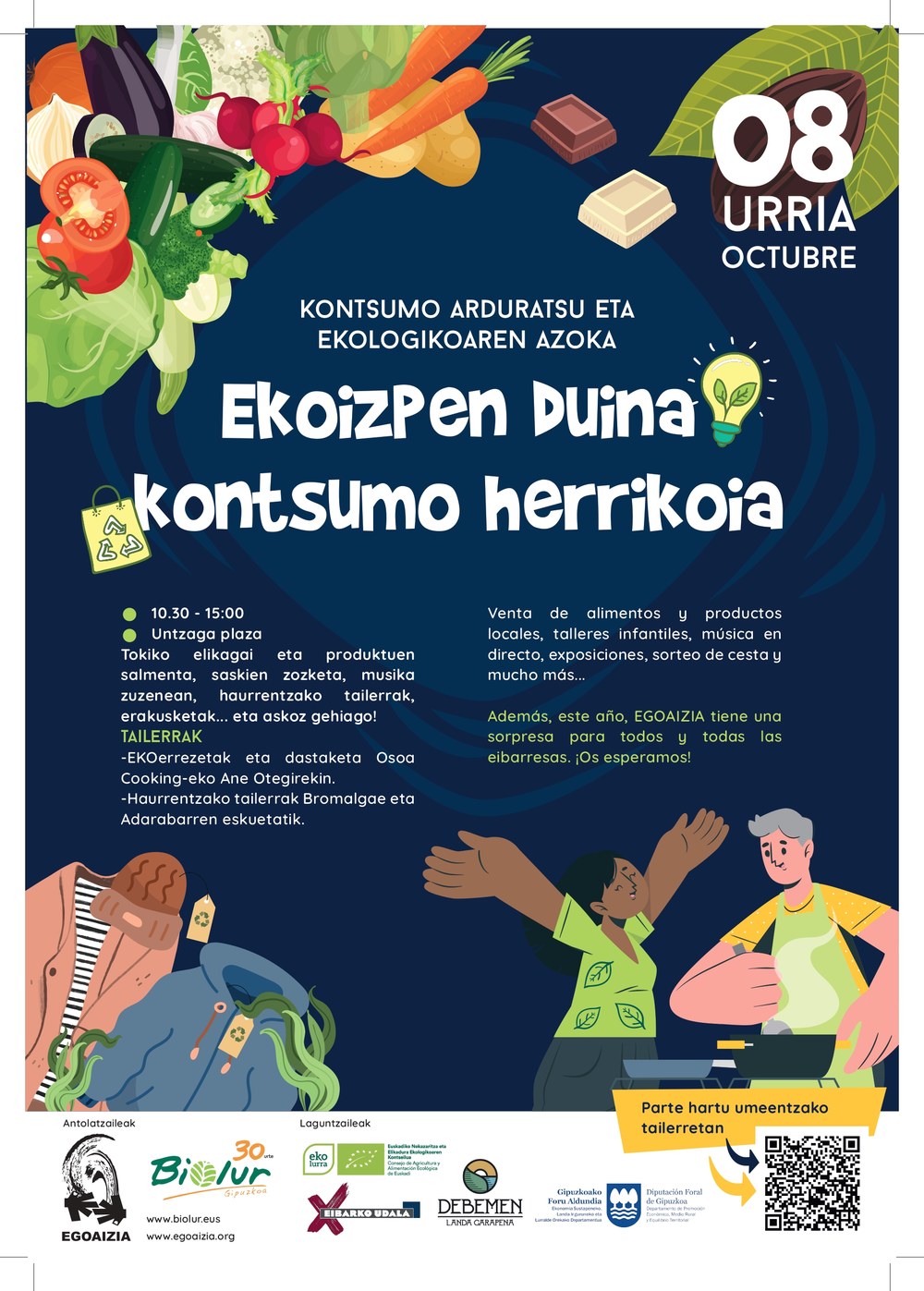 Aurten, lehen aldiz, kontsumo arduratsua eta azoka ekologikoa biak batera egingo dira Untzagan Kartela.