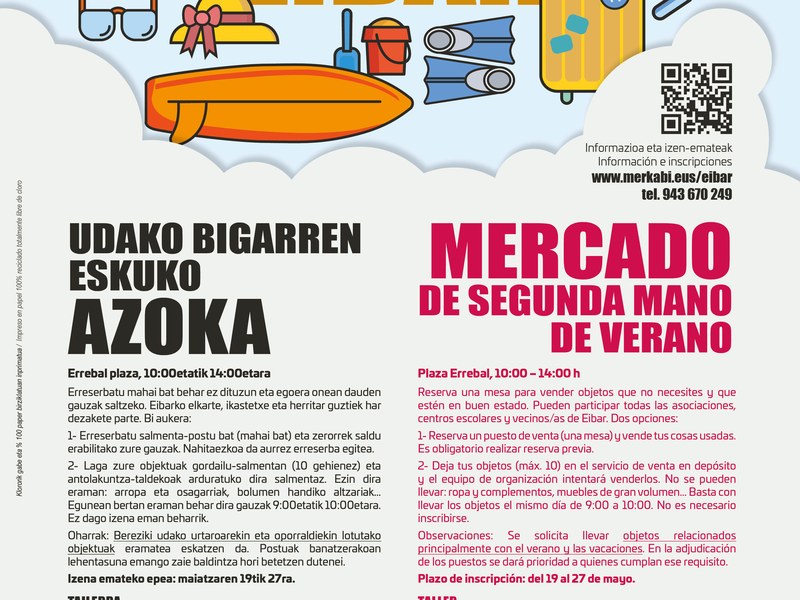 Bigarren Eskuko Azokaren udako hirugarren edizioa antolatuko du Udalak maiatzaren 31rako