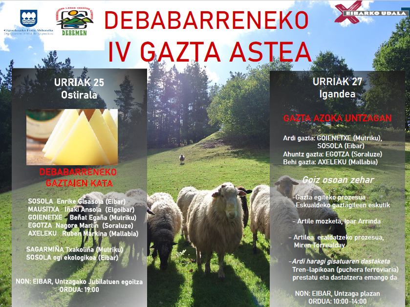 Debabarreneko Gaztaren Astearen beste edizio berri bat egingo da Eibarren, eskualdeko artzaintza ezagutarazteko