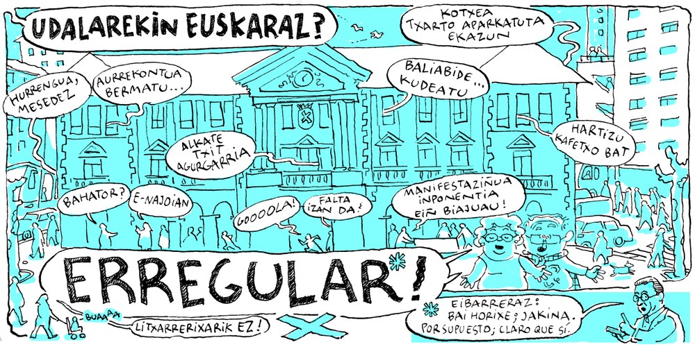 Eibarko Udalak "Eibarko Udalarekin euskaraz? Erregular!" kanpaina dendari eta tabernarien artean zabalduko du oraingoan