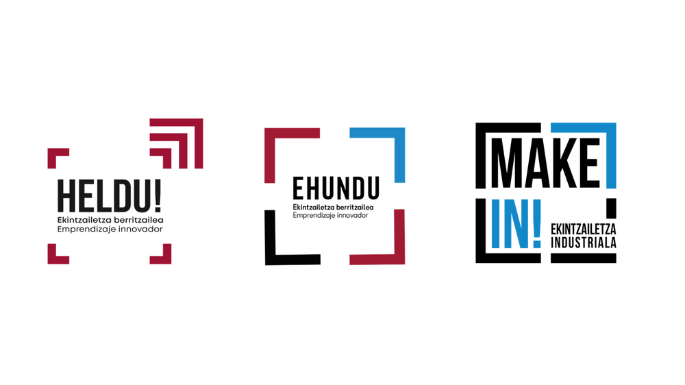 Eibarko Udalak eskaintzen dituen ekintzailetza-programa guztien xehetasunak jasotzen dituen triptiko bat egin du Hiru programen logotipoak.