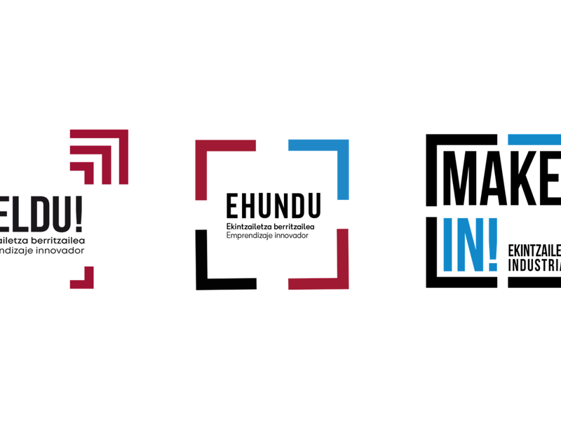 Hiru programen logotipoak.