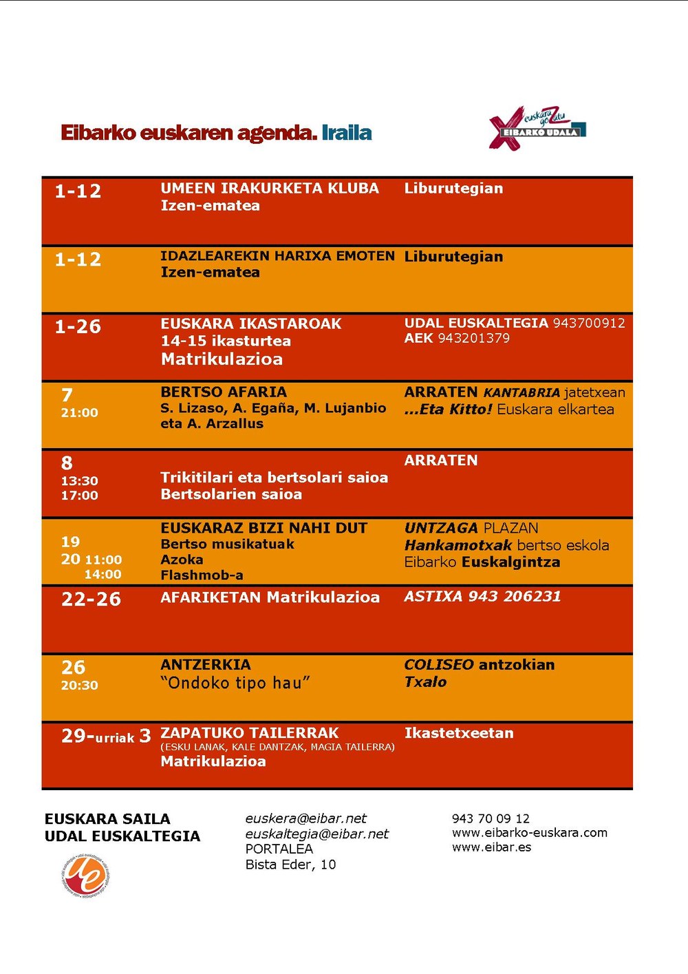 Iraileko Euskararen Agenda