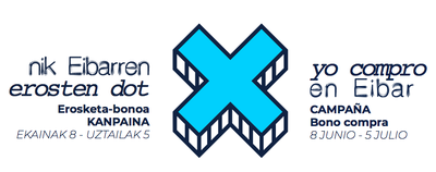 'Nik Eibarren erosten dot' erosketa-bonuen kanpainak 515.000 euroko inpaktu ekonomikoa izan du Eibarko merkataritzan eta ostalaritzan 'Nik Eibarren erosten dot' logotipoa.