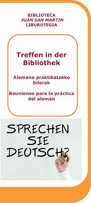 Treffen in der Bibliothek: alemana praktikatzeko bilerak Liburutegian