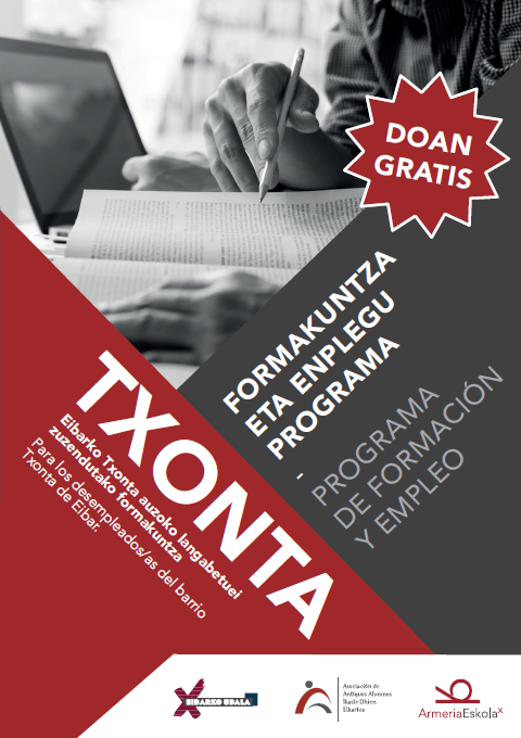 Txontako formazio eta enplegu programa antolatu dute Eibarko Udalak, Armeria Eskolako Ikasle Ohien Elkarteak eta Armeria Eskolak