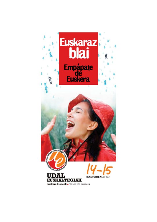 Udal Euskaltegia: 2014-2015 ikasturterako eskaintza 