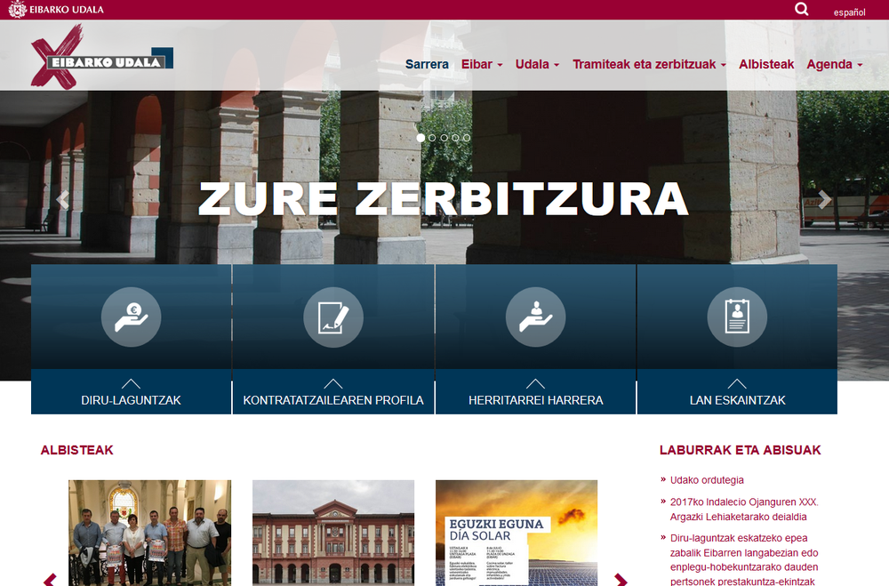 Udal-webguneko orrialde nagusia goitik behera eraberritu da