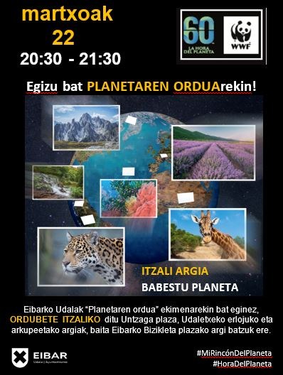 Udalak aurten ere bat egingo du ‘Planetaren ordua’ ekimenarekin Kartela.