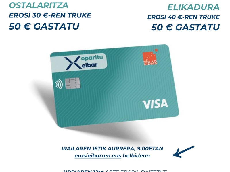 Udalak aurten ere ostalaritzako eta elikadurako bonu-txartelen kanpaina (685 bonu) jarriko du martxan asteartean, irailak 16