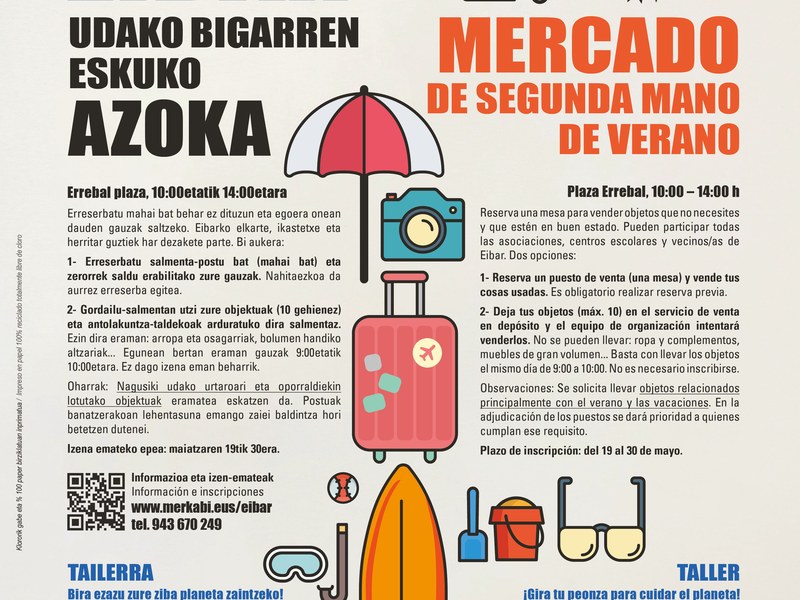 Bigarren eskuko azokaren udako lehen edizioaren kartela.