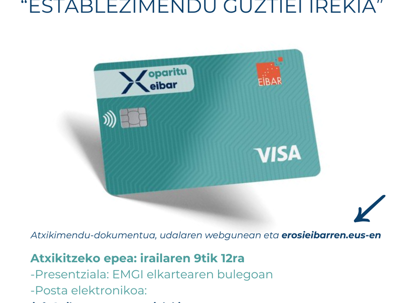 Udalak bonu-kanpaina jarri du martxan herriko elikadura- eta ostalaritza-sektoreei zuzendua