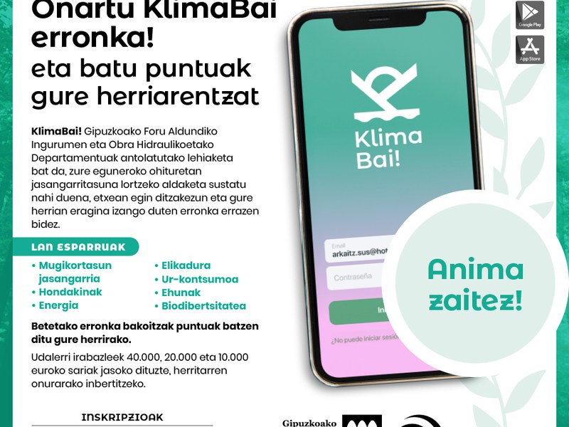 Udalak herritarrak 'Klima bai!' lehiaketan parte hartzera animatzen ditu.