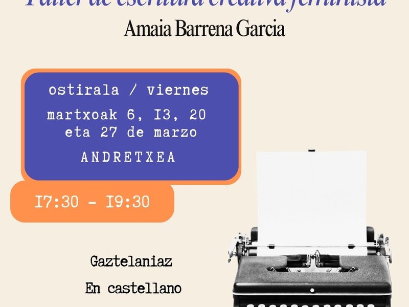 La jauría: idazketa sortzaile feministako tailerrean aurrematrikula epea