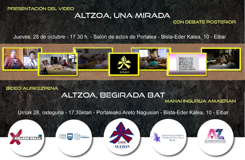 Altzoa elkarteak "Altzoa: begirada bat" dokumentala aurkeztuko du Altzoa dokumentala