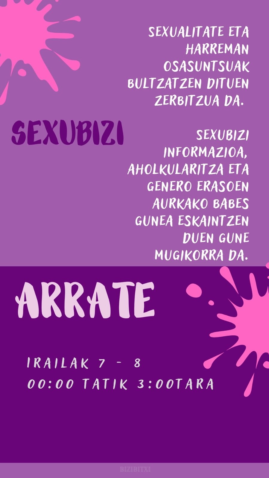 Arrate jaietan ere Sexu Bizi / Puntu Morea izango dugu Sexu bizi puntu morea Arrate