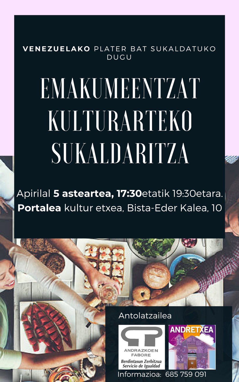 Emakumeentzako kulturarteko sukaldaritza saioa izango dugu kultura arteko sukaldaritza