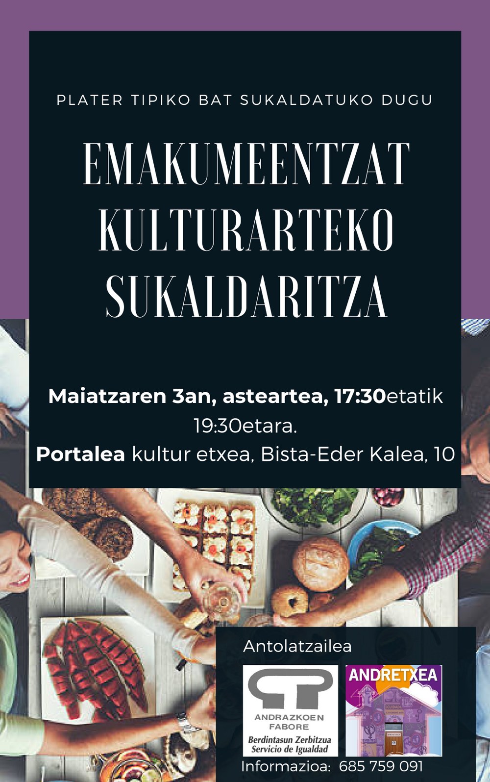 Kulturarteko sukaldaritzako saio berri bat izango dugu emakumeentzat Aniztasuna