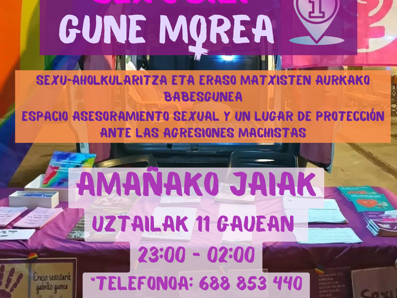 SexuBizi-Gune Morea Amañako jaietan eskuragarri izango da