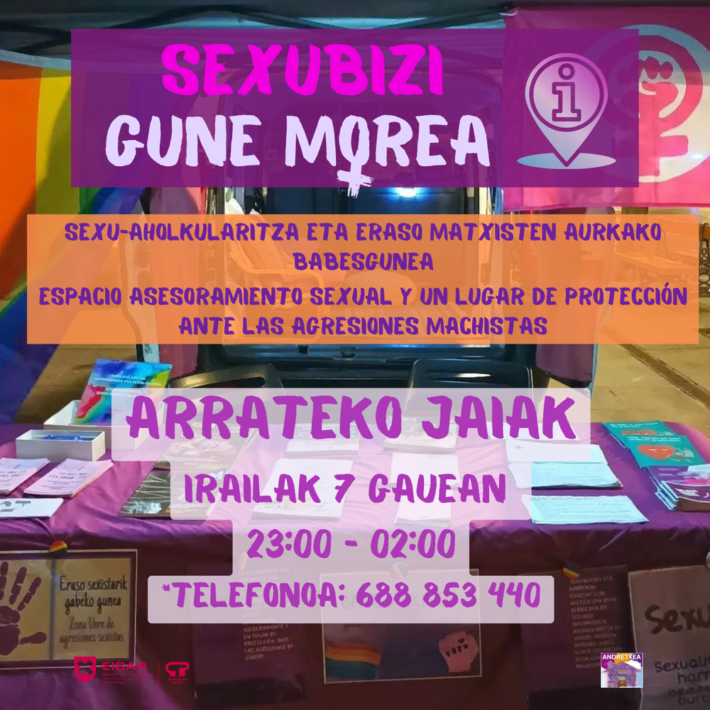 SexuBizi-Gune Morea Arrateko jaietan eskuragarri izango da