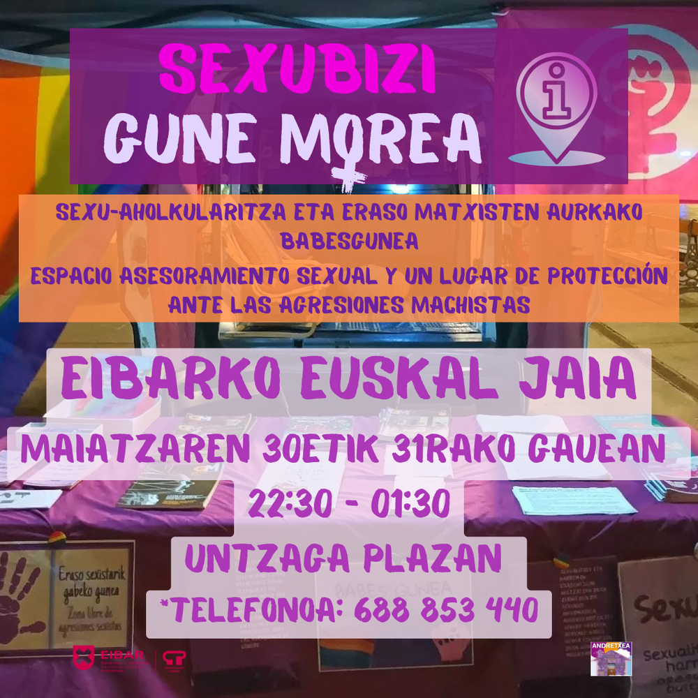 SexuBizi-Gune Morea Eibarko Euskal jaietan eskuragarri izango da