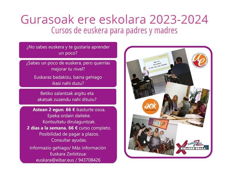 Gurasoak ere eskolara 2023-2024 Gurasoak ere eskolara 2023-2024.