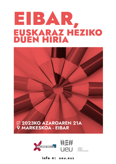 “Eibar, euskaraz heziko duen hiria” jardunaldia azaroaren 21ean Mintegiaren iragarkia
