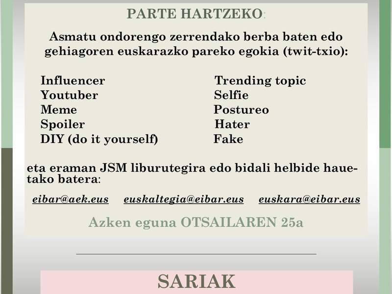 e-berba lehiaketa