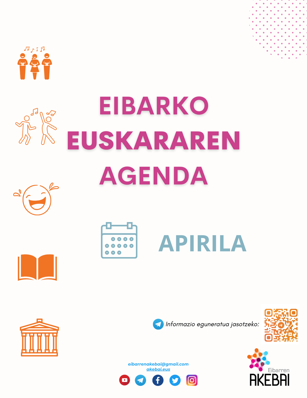 Eibarko euskararen agenda: apirila Eibarko euskararen agenda