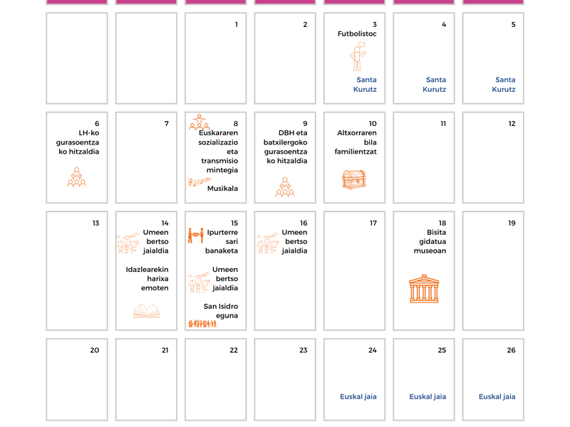 Eibarko euskararen agenda: maiatza Eibarko euskararen agenda maiatza