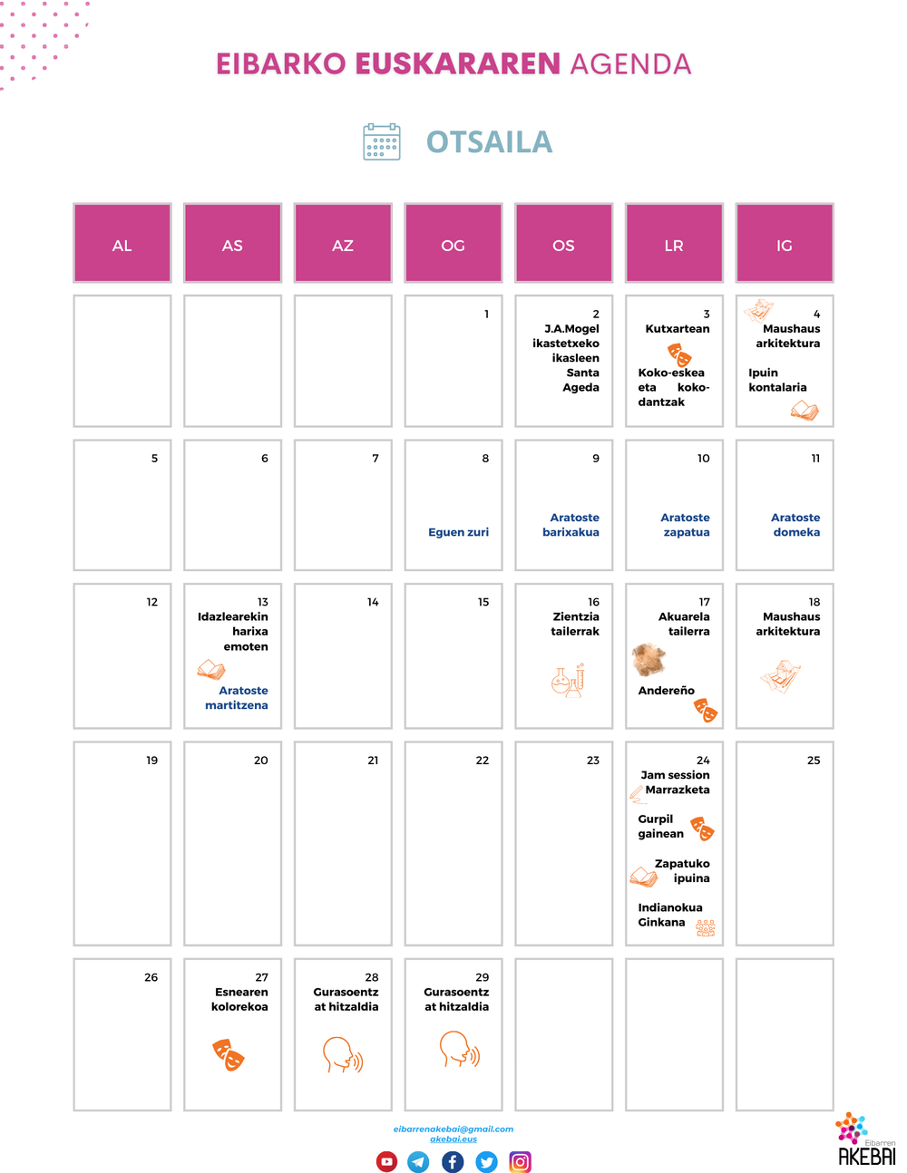 Eibarko euskararen agenda: otsaila