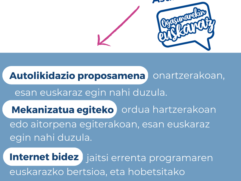 Errenta Euskaraz kanpainaren kartela.