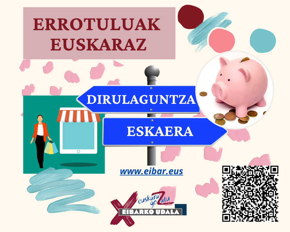Establezimenduetako errotuluak euskaraz jartzeko dirulaguntza eskatzeko epea zabalik Eredua