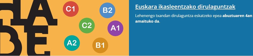 Euskara ikasleentzako 2025. urteko dirulaguntzak .