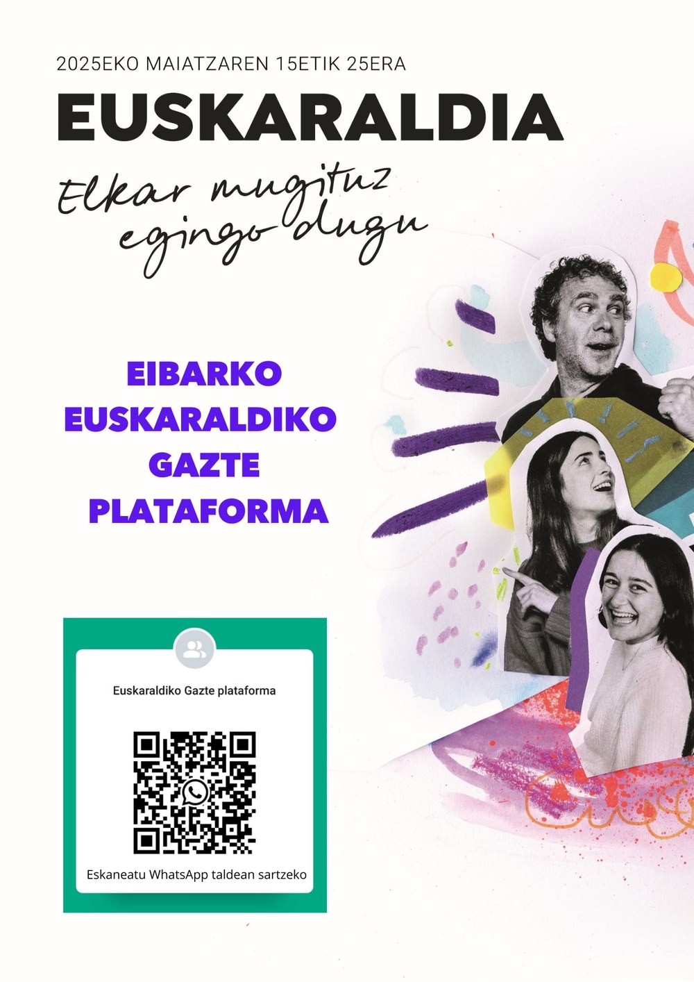 Kartela, gazte plataformaren whatsapp taldean sartzeko QRarekin
